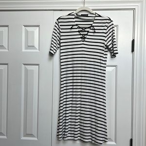 Isabella Oliver black and white stripe dress